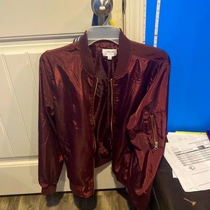 Maroon zipper jacket